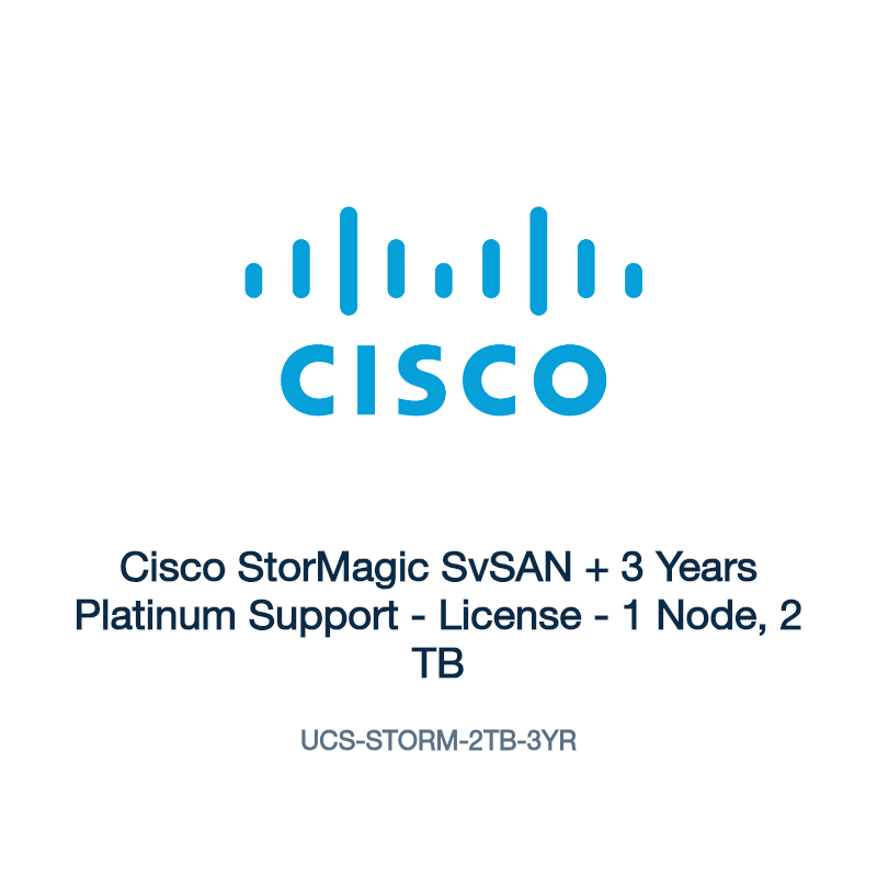 UCS-STORM-2TB-3YR: Cisco StorMagic SvSAN + 3 Years Platinum Support