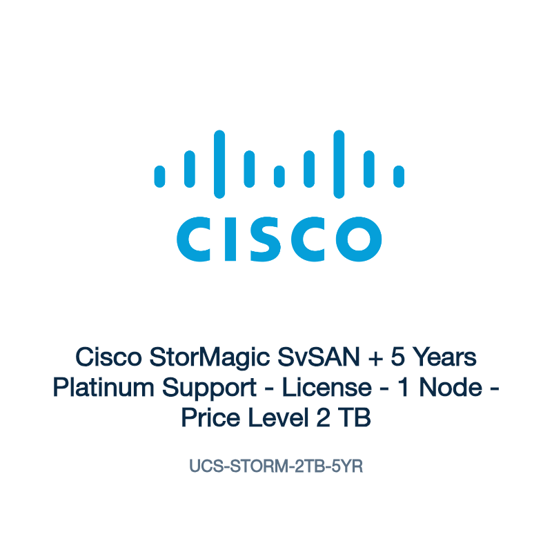 UCS-STORM-2TB-5YR: Cisco StorMagic SvSAN + 5 Years Platinum Support