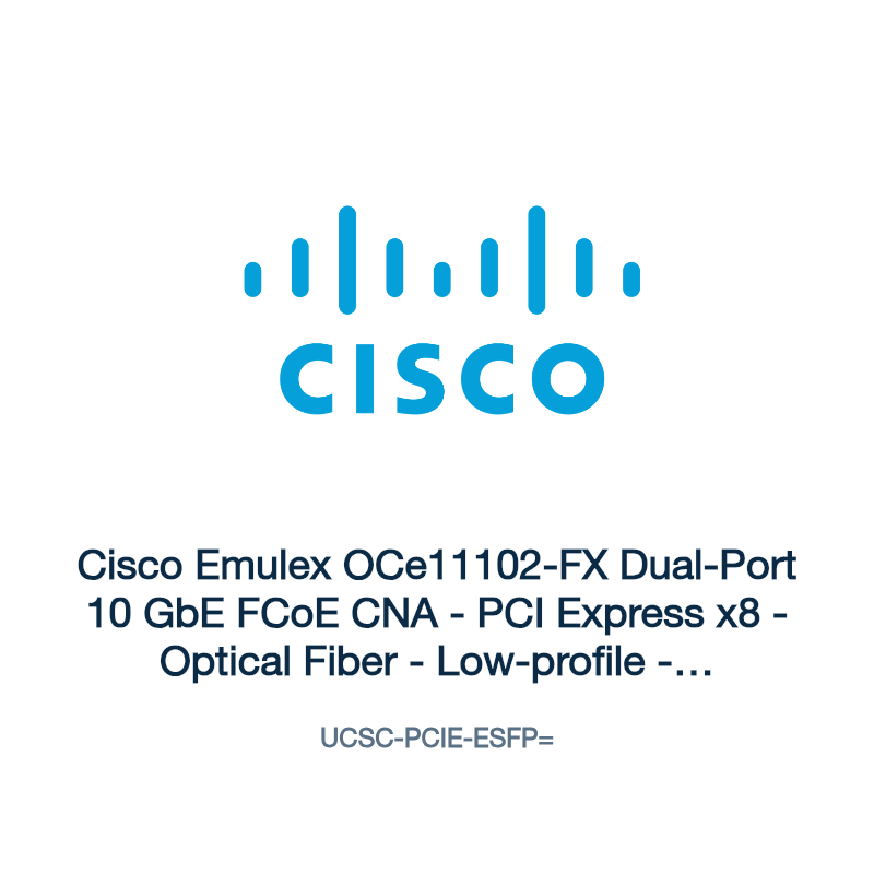 UCSC-PCIE-ESFP=: Cisco Emulex OCe11102-FX Dual-Port 10 GbE FCoE CNA
