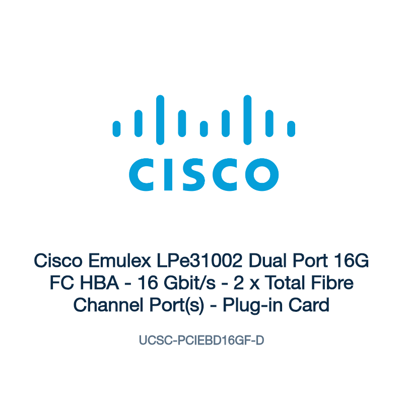 UCSC-PCIEBD16GF-D: Cisco Emulex LPe31002 Dual Port 16G FC HBA
