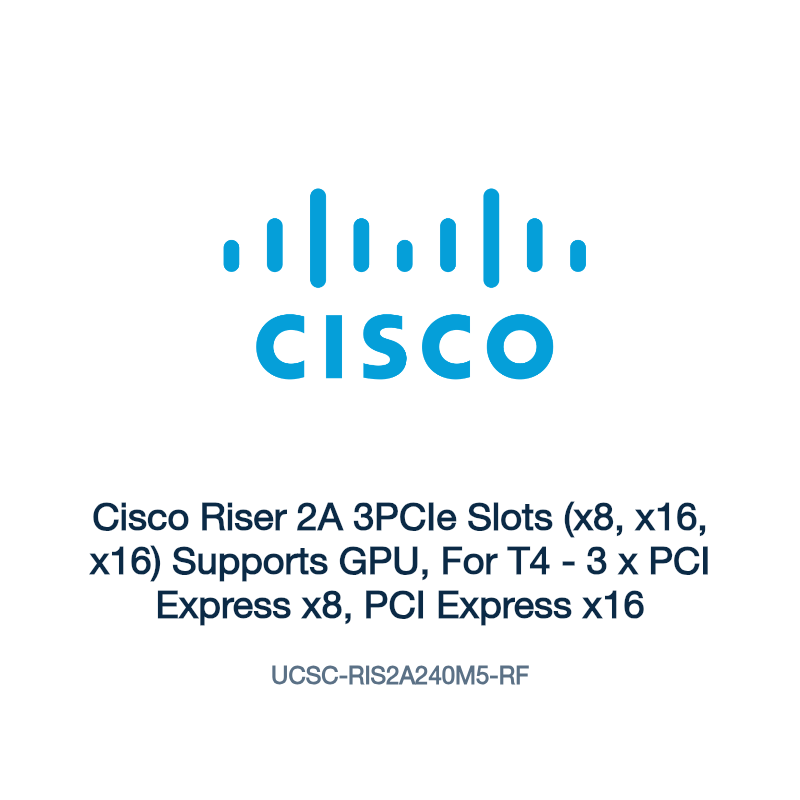 UCSC-RIS2A240M5-RF: Cisco Riser 2A 3PCIe Slots (x8, x16, x16) Supports GPU, For T4