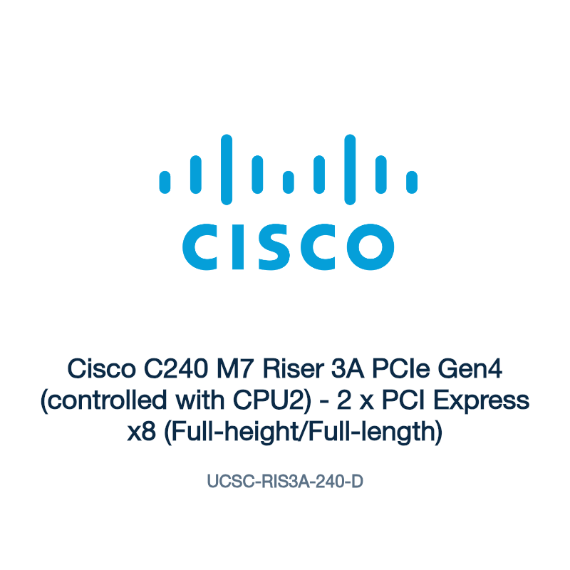 UCSC-RIS3A-240-D: Cisco C240 M7 Riser 3A PCIe Gen4 (controlled with CPU2)