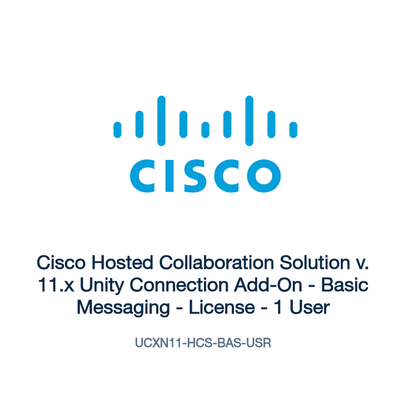 UCXN11-HCS-BAS-USR: Cisco Hosted Collaboration Solution v. 11.x Unity Connection Add-On