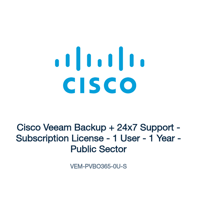 VEM-PVBO365-0U-S: Cisco Veeam Backup + 24x7 Support