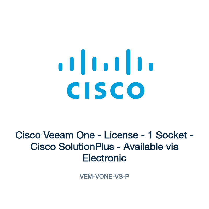 VEM-VONE-VS-P: Cisco Veeam One - License - 1 Socket - Cisco SolutionPlus