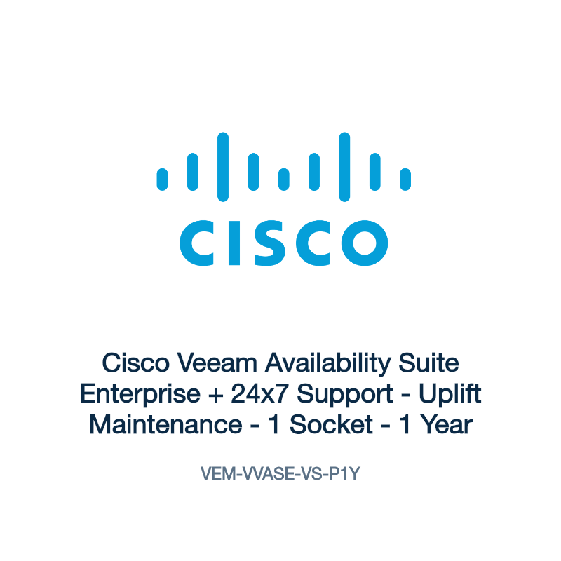 VEM-VVASE-VS-P1Y: Cisco Veeam Availability Suite Enterprise + 24x7 Support