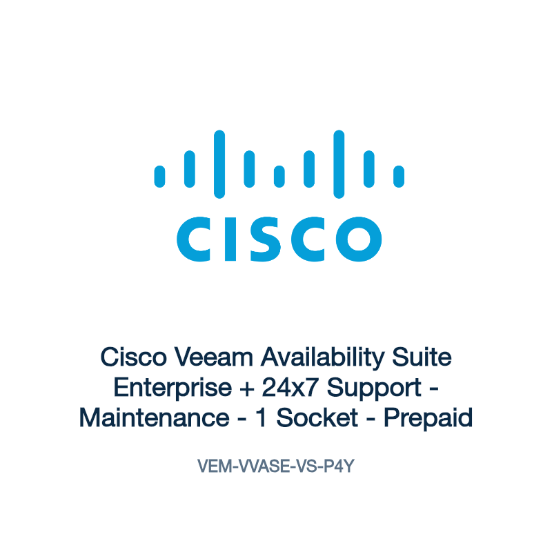 VEM-VVASE-VS-P4Y: Cisco Veeam Availability Suite Enterprise + 24x7 Support