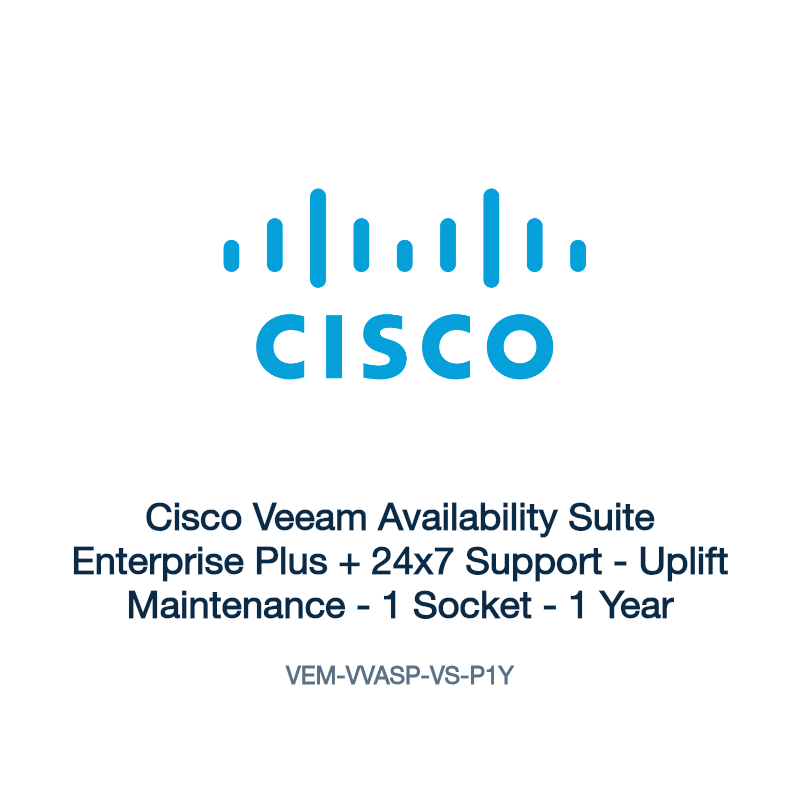 VEM-VVASP-VS-P1Y: Cisco Veeam Availability Suite Enterprise Plus + 24x7 Support