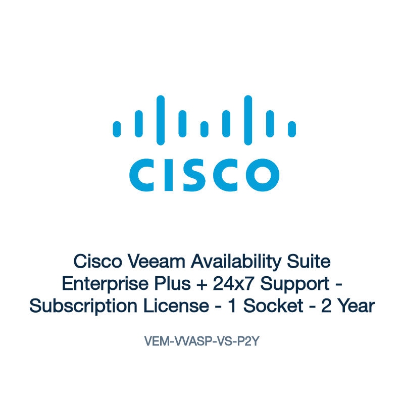 VEM-VVASP-VS-P2Y: Cisco Veeam Availability Suite Enterprise Plus + 24x7 Support