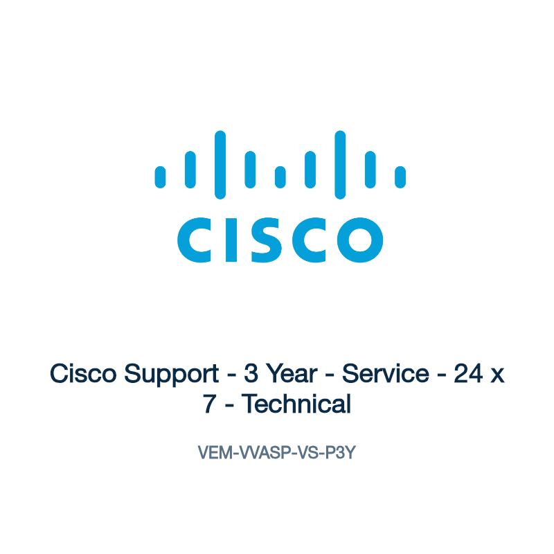 VEM-VVASP-VS-P3Y: Cisco Support - 3 Year - Service - 24 x 7 - Technical