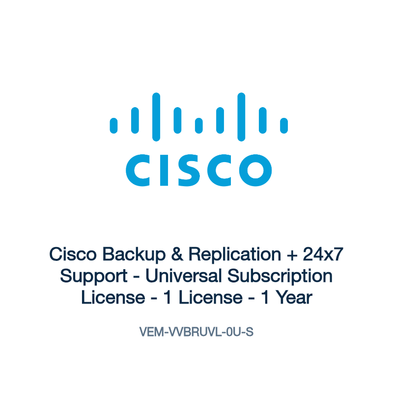 VEM-VVBRUVL-0U-S: Cisco Backup & Replication + 24x7 Support