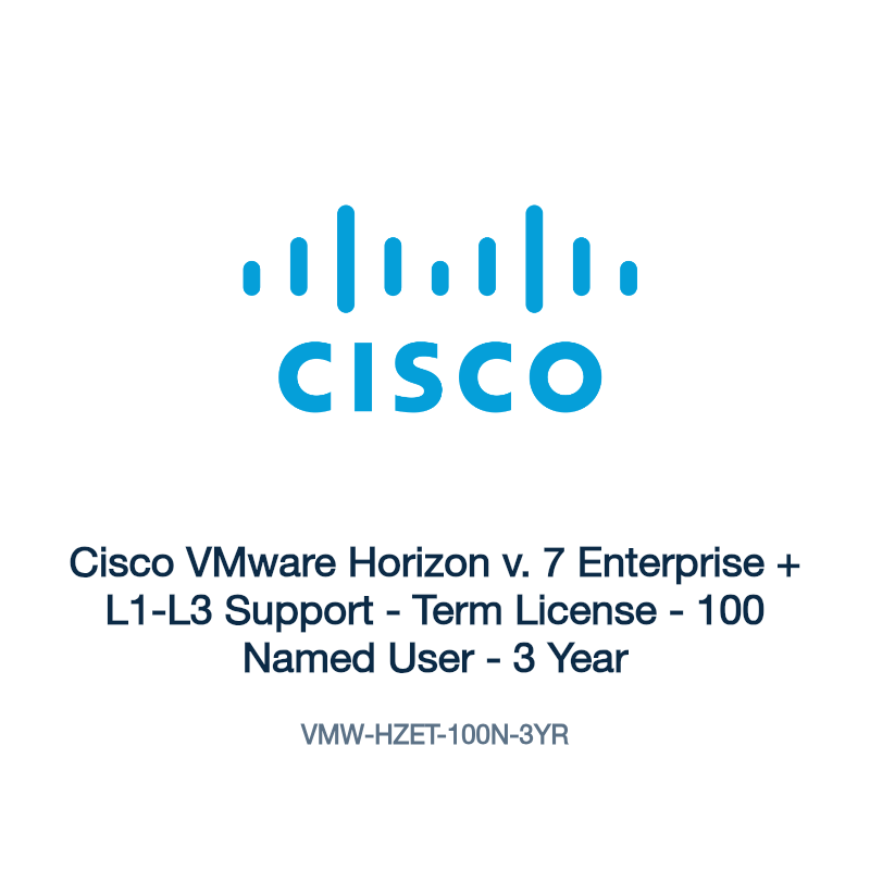 VMW-HZET-100N-3YR: Cisco VMware Horizon v. 7 Enterprise + L1-L3 Support