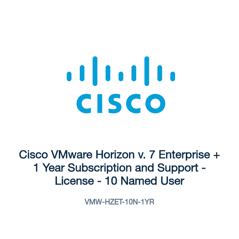 VMW-HZET-10N-1YR: Cisco VMware Horizon v. 7 Enterprise + 1 Year Subscription and Support