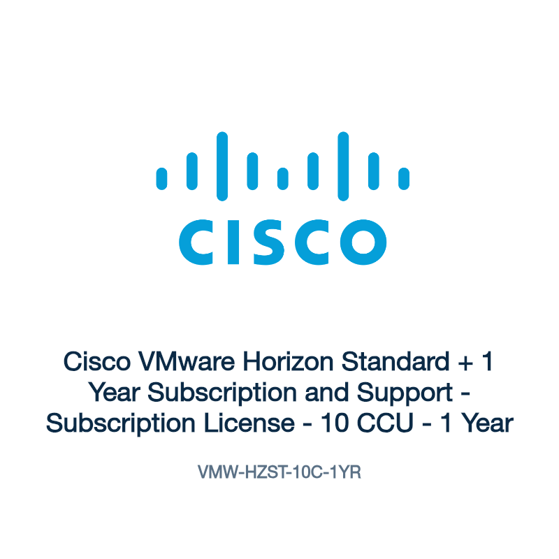 VMW-HZST-10C-1YR: Cisco VMware Horizon Standard + 1 Year Subscription and Support