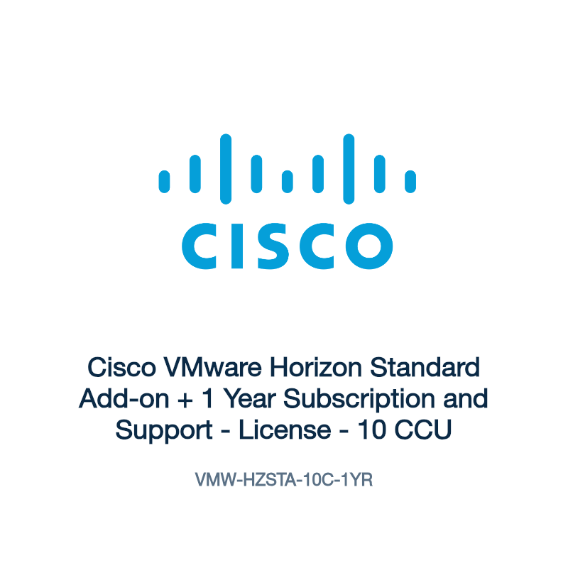 VMW-HZSTA-10C-1YR: Cisco VMware Horizon Standard Add-on + 1 Year Subscription and Support