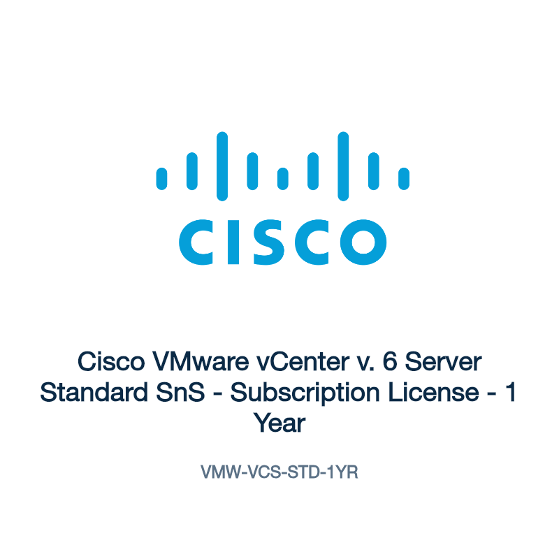 VMW-VCS-STD-1YR: Cisco VMware vCenter v. 6 Server Standard SnS