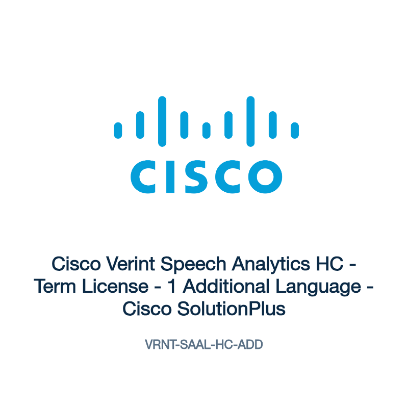 VRNT-SAAL-HC-ADD: Cisco Verint Speech Analytics HC