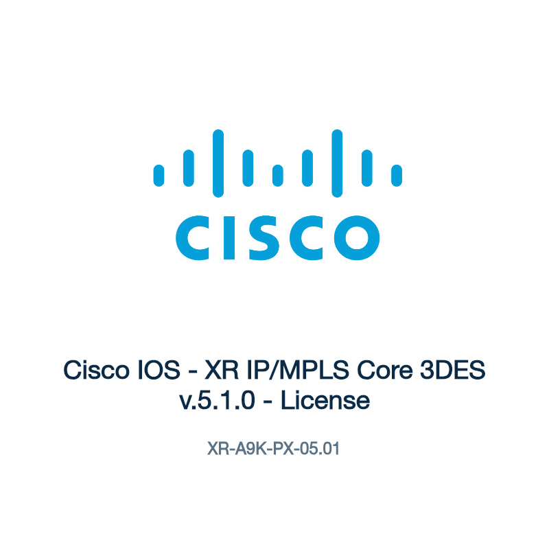 XR-A9K-PX-05.01: Cisco IOS - XR IP/MPLS Core 3DES v.5.1.0 - License