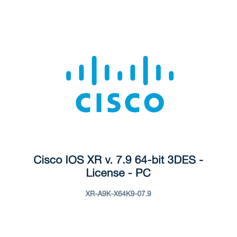 XR-A9K-X64K9-07.9: Cisco IOS XR v. 7.9 64-bit 3DES