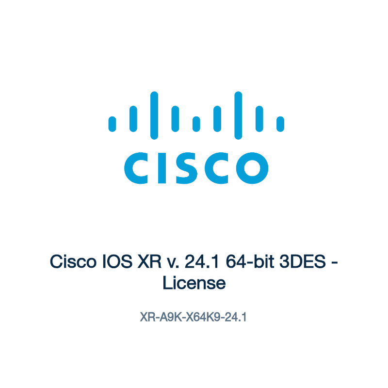 XR-A9K-X64K9-24.1: Cisco IOS XR v. 24.1 64-bit 3DES