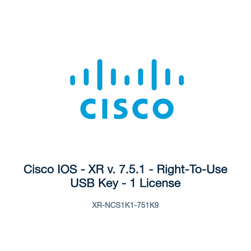 XR-NCS1K1-751K9: Cisco IOS - XR v. 7.5.1 - Right-To-Use USB Key - 1 License