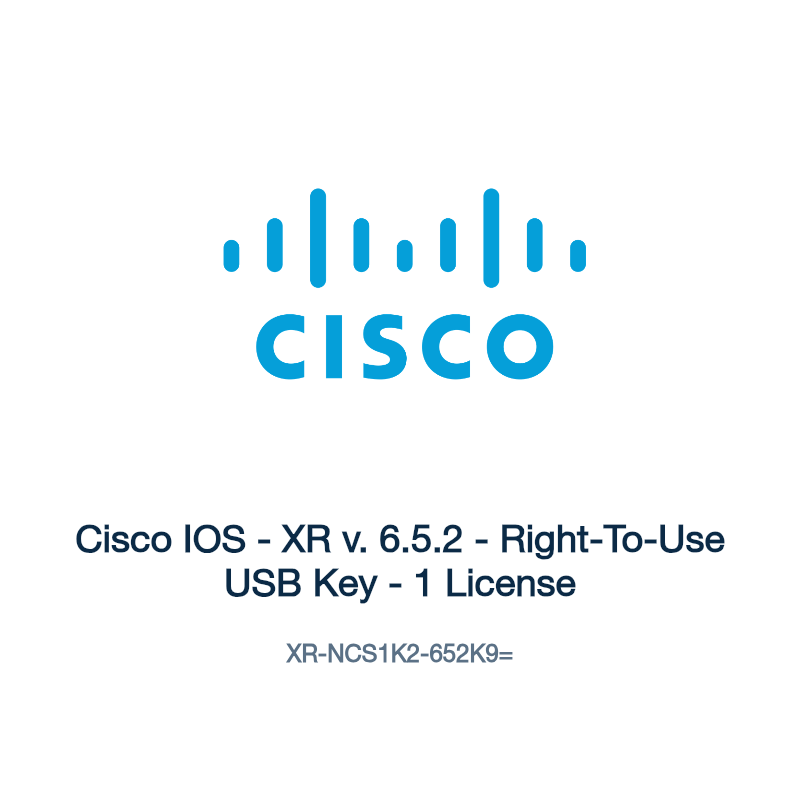 XR-NCS1K2-652K9=: Cisco IOS - XR v. 6.5.2 - Right-To-Use USB Key - 1 License