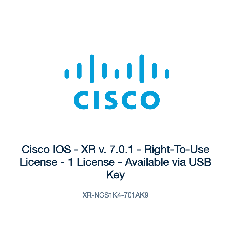 XR-NCS1K4-701AK9: Cisco IOS - XR v. 7.0.1 - Right-To-Use License - 1 License